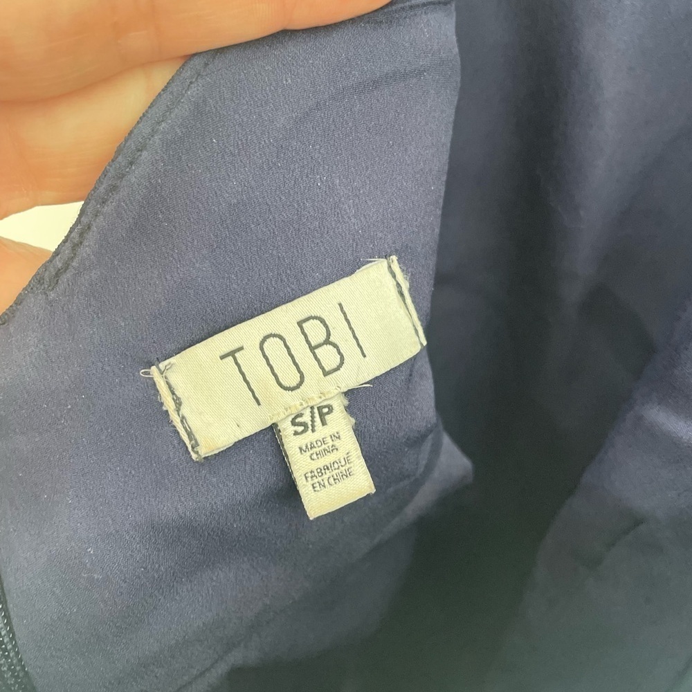 Tobi Blue Mini Dress size small backless party dress bridesmaid cocktail - Picture 3 of 6